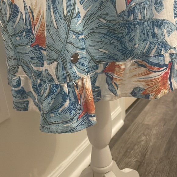 ROXY Floral Monstera Leaf Print Dress - Size Medium - Picture 6 of 7